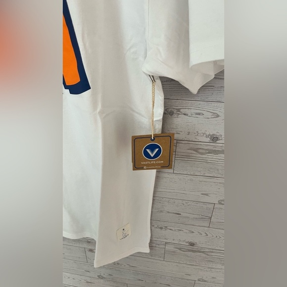 Vast Life Men's Small Vibrant Orange Graphic White Short Sleeve Tee Shirt - Picture 4 of 5